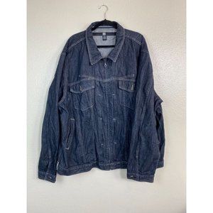 Vintage Martine Francois Girbaud Blue Denim Jacket Men size XXXL Zip dark Wash
